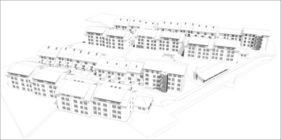Visualisierung des Richtprojekts für die Siedlung Meienfeldstrasse, die entwickelt und verdichtet werden soll.