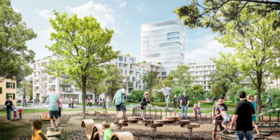 Das geplante 52-Meter-Hochhaus in Uznach sorgt für Gesprächsstoff bei der Bevölkerung.