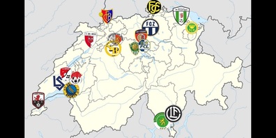 Die Hoval Promotion League zeigt die Landkarte mit seinen Schweizer Fussballclubs.