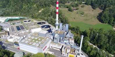 Das städtische Kehrichtheizkraftwerk an der Rechenwaldstrasse im Sittertobel