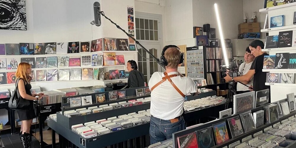 Dreharbeiten im St.Galler Plattenladen Bro Records