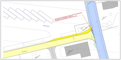 Um die Baupläne der Firma HakaGerodur umsetzen zu können, muss der Einlenker in die Mönchhofstrasse vergrössert und angepasst werden. Eine detaillierte Ansicht des Plans finden Sie im Link am Ende des Artikels.