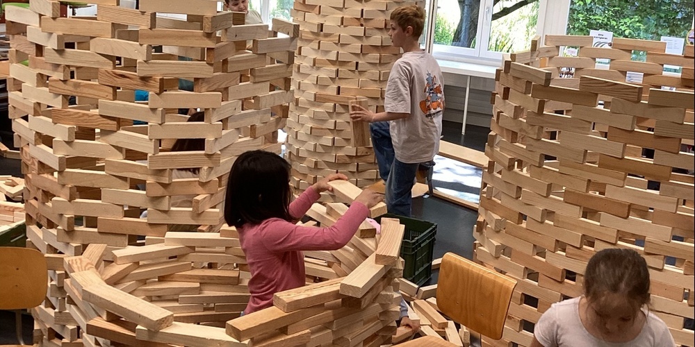  Während der Projektwoche wurde auch hoch gebaut.