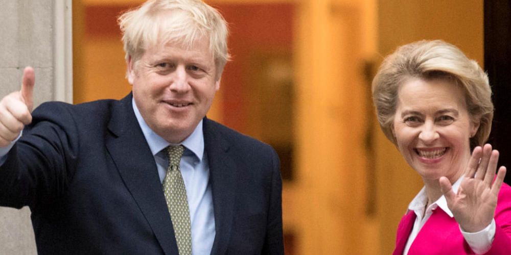 ARCHIV - Boris Johnson und Ursula von der Leyen treffen sich in der Downing Street. Foto: Stefan Rousseau/PA Wire/dpa/Archiv