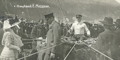 Ballonpionier Emil Messner (im Ballonkorb sitzend) aus Feldbach hat die Schweizer Luftfahrt massgeblich geprägt.