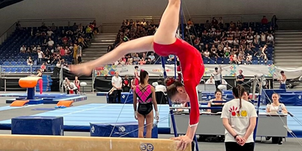 Emma Schwaller, Turnfestsiegerin in der Kategorie P5.