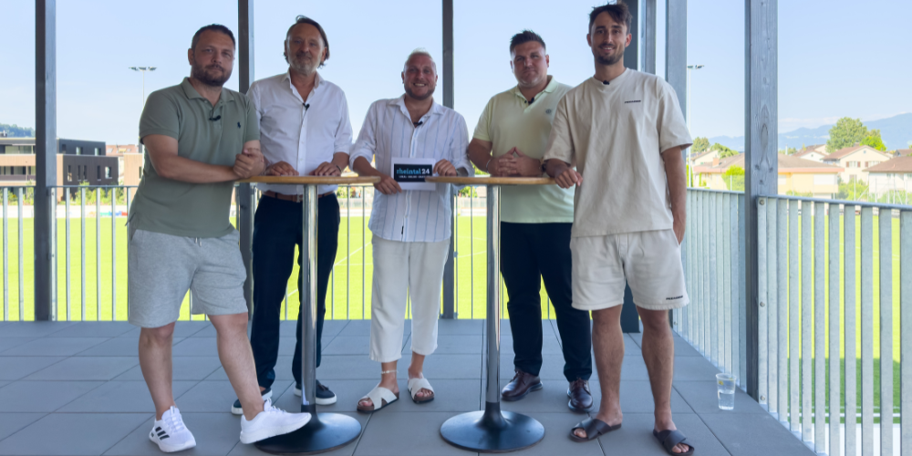 Daniele Polverino (FC Au-Berneck), Natal Schnetzer (Rheintal24), Yalcin Yümlü (Rheintal24), Granit Bojaxhi (FC Rüthi) und Diego Liechti (FC Widnau)