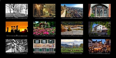 Der Monats-Kalender 2021 beinhaltet 12 Bilder aus Rapperswil-Jona, welche verschiedene Ecken in Rapperswil mit unterschiedlichen Farben und Sujets präsentiert.