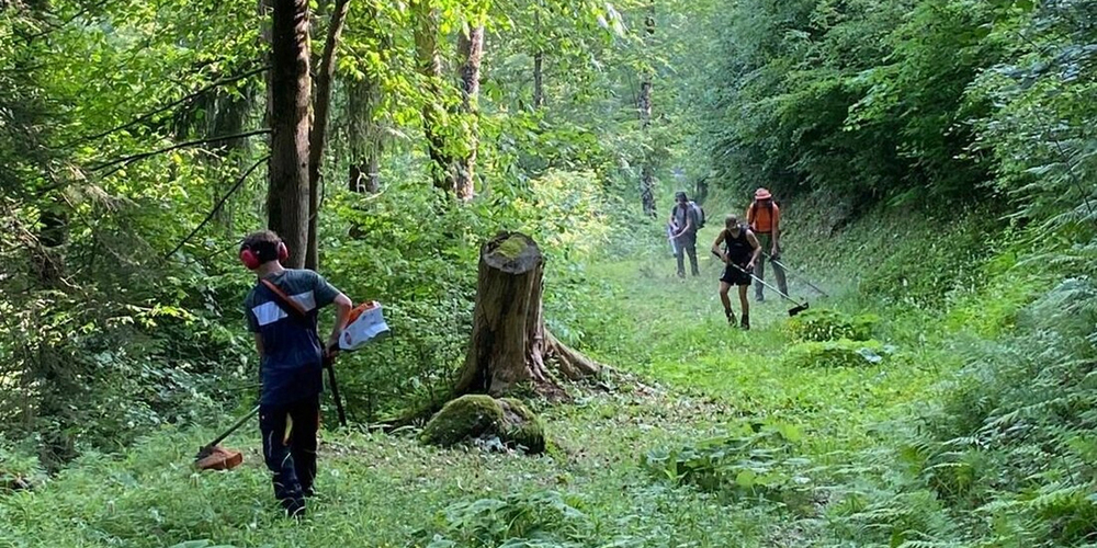 Fleissig am Werk: Rund 70 Helferinnen und Helfer bringen die Ortsgemeinde Quarten am Bürgertag auf Vordermann.