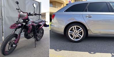 Beim Verkehrsunfall entstanden am Motorrad (l.) der 16-Jährigen und dem von ihr gestreiften Auto Sachschaden von rund 6'000 Franken..