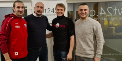 Agim Nushi (zweiter von rechts) spielte früher für den FC Wil und für die Young Boys