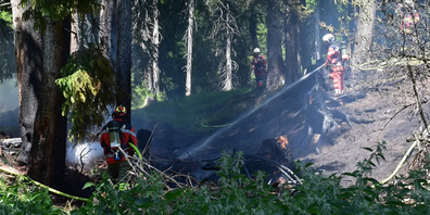Der Wald brennt: Am Freitag standen 25 Feuerwehrleute in Lenzerheide im Einsatz.