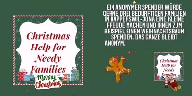 Mit der Aktion «Christmas Help for Needy Families» will ein anonymer Gönner 3 bis 4 bedürftigen Familien eine kleine Freude bereiten.