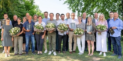 Nominierte Winzerinnen und Winzer mit der Finaljury des «Thurgauer Staatsweins 2025».