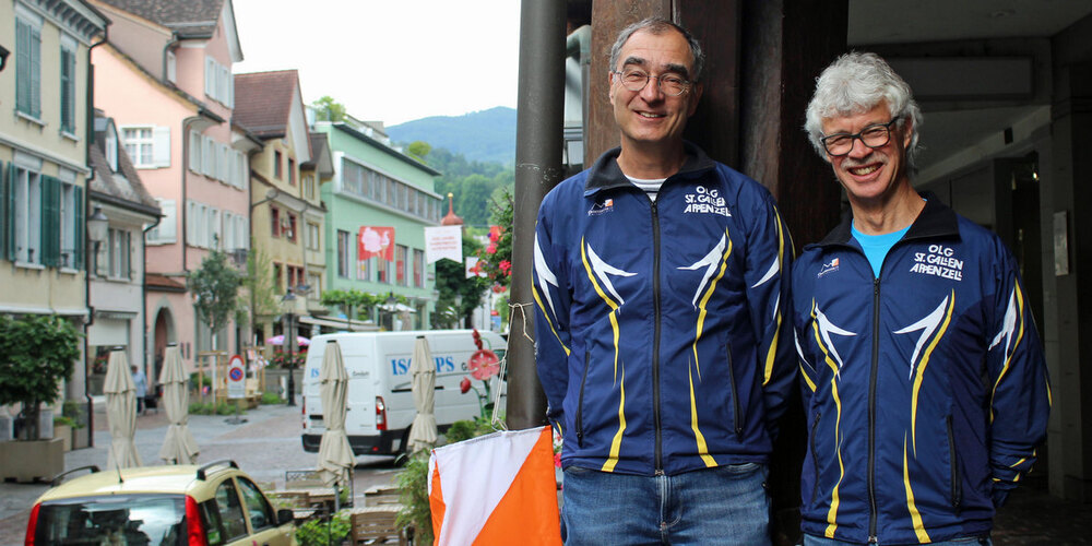 Bringen etwa 1500 OL-Läufer nach Oberriet und Altstätten: Erwin Wälter und Niklaus Wolgensinger vom OK Rheintaler OL-Weekend 2026.