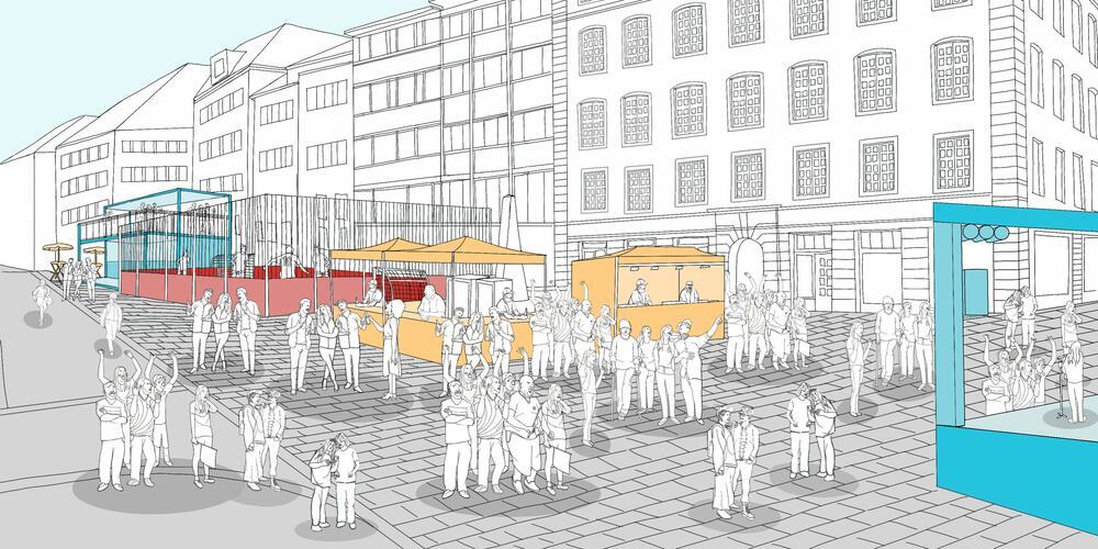 Visualisierung der Fan Zone in der Marktgasse