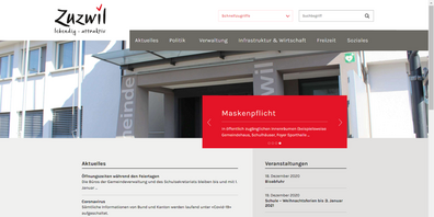 Die neue Webseite der Gemeinde Zuzwil.