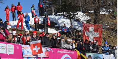 Fans an der Jugendolympiade in St. Moritz (Bild: Franz Feldmann).