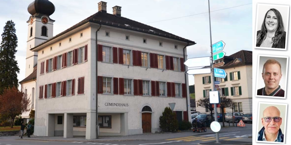 Neue Gesichter im Gemeindehaus Kaltbrunn (v.o.n.u.): Fabienne Tobler, Mitarbeiterin Grundbuchamt; Marc Ziltener, Leiter Liegenschaften/Tiefbau, und Heinz Züger, Leiter Bauverwaltung.