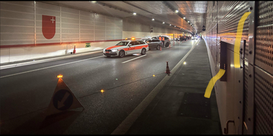 Grosskontrolle in der Nacht auf Samstag im Tunnel bei Altendorf