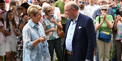 Bundespräsidentin Karin Keller-Sutter und Regierungspräsident Beat Tinner
