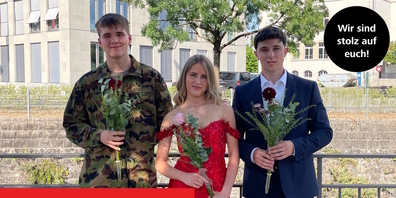 Mischa Marty, Jenny Piva und Nico Umbricht (v.l.n.r.) wurden im Rahmen der Abschlussfeier für ihre Anstrengungen belohnt.