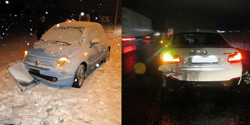 Die Unfallautos in Bilten und in Niederurnen. (Bilder: kapogl)
