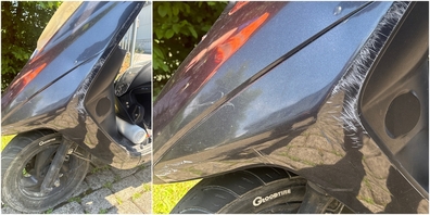 Abgebremst um Schlimmeres zu verhindern: Der Motorradfahrer zog sich diverse Schürfungen zu. Am Töff entstand Sachschaden. 