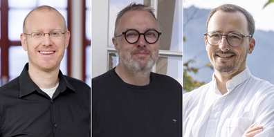 (v.l.) Roman Rieger leitet das Pastoralamt, Damian Kaeser-Casutt die Personalabteilung, und Sebastian Wetter – einst Kaplan im Gaster – wird Generalvikar.