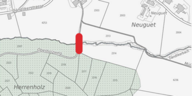 Betroffener Abschnitt: Rot markiert. 