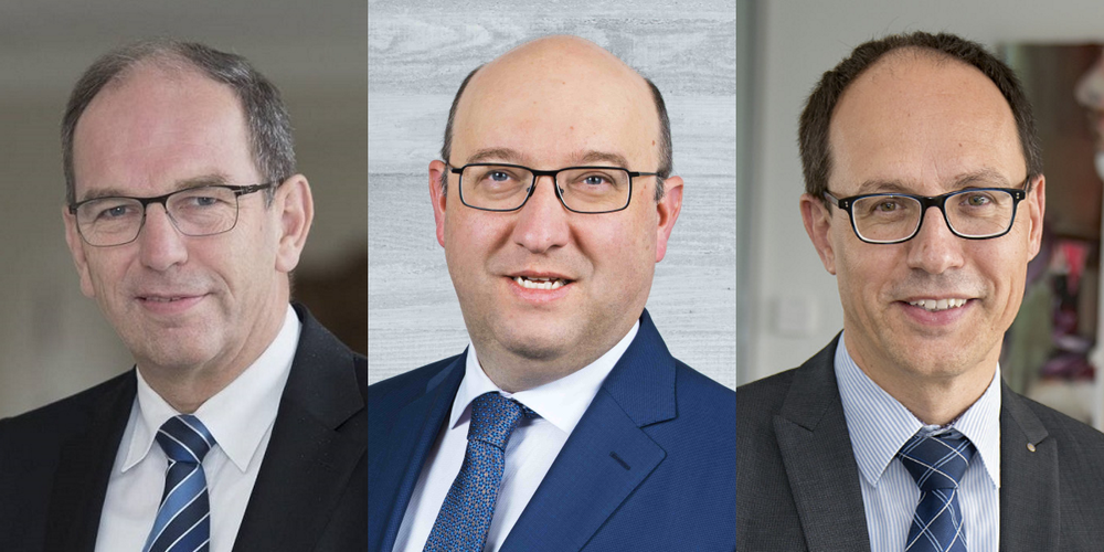 Angekündigt als Teilnehmer waren u.a. die Regierungsräte (v.l.n.r.) Bruno Damann, Beat Tinner und Marc Mächler.