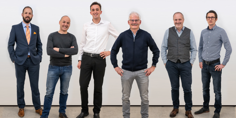 Das neue Gemeinderatsteam in Eichberg: vl. Alex Arnold (Gemeindepräsident), Rico Heeb (Gemeinderat), Mauritius Berchtel (Gemeinderat neu), Erwin Bünter (Gemeinderat), Patrik Steiger (Gemeinderat, Vizepräsident), Stefan Althaus (Gemeinderatsschreiber) (Bild: zVg)