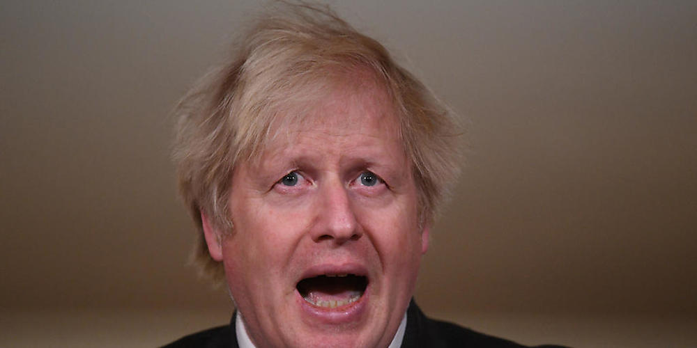 Boris Johnson, Premierminister von Großbritannien, spricht während eines Medienbriefings zur aktuellen Corona-Pandemie in der Downing Street. Foto: Leon Neal/PA Wire/dpa
