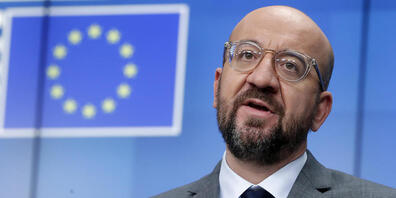 Charles Michel, Präsident des Europäischen Rates, spricht auf einer Pressekonferenz am Ende eines EU-Videogipfeles. Foto: Olivier Hoslet/Pool EPA/AP/dpa