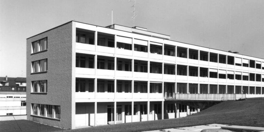 So sah der Ursprungsbau für das St. Galler Kinderspital in den 1960-er Jahren aus. Danach kamen weitere Gebäude dazu.