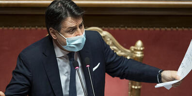 Giuseppe Conte, Ministerpräsident von Italien, hält im Senat eine Rede. Foto: Lapresse/Roberto Monaldo/LaPresse/ZUMA/dpa