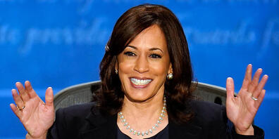 ARCHIV - Kamala Harris, Vize-Präsidentschaftskandidatin der Demokraten, während der TV-Vize-Präsidentschaftsdebatte mit Vizepräsident Pence in Kingsbury Hall auf dem Campus der Universität von Utah. Foto: Julio Cortez/AP/dpa