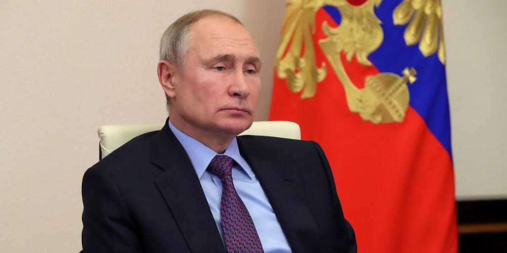Russlands Präsident Wladimir Putin während einer Videokonferenz. Foto: Mikhail Klimentyev/Pool Sputnik Kremlin/AP/dpa