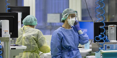 Zwischen dem 11. und 19. Januar lagen weniger Covid-19-Patienten auf der Intensivstation, hier jene im Unispital Basel. (Archivbild)