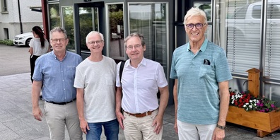 Sie waren Teil der bewegten Geschichte des Pflegezentrums: v.l. Diego Forrer, Werner Amport, Félix Brunschwiler, Hans Wüst.