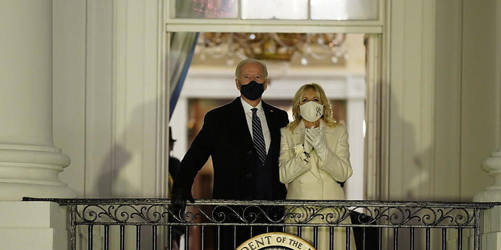 US-Präsident Joe Biden und First Lady Jill Biden am Tag der Amtseinführung. Foto: Evan Vucci/AP/dpa
