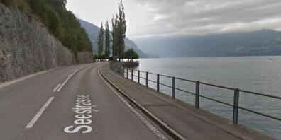 An dieser Stelle des Thunersees bei Gunten BE wurde die tote Frau am 17. Januar im Wasser entdeckt.