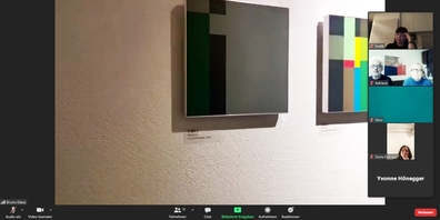 Das Bildschirmfoto zeigt, wie dieser virtuelle Besuch funktioniert hat – ein Rundgang und ein Wiedersehen. (Bild: Fritz Schoch)