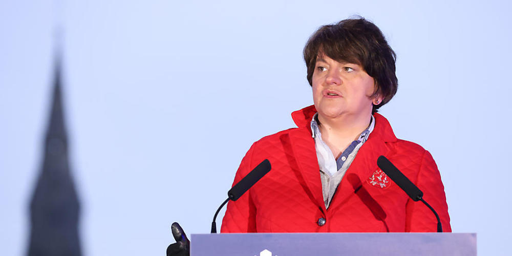 HANDOUT - Arlene Foster ist Regierungschefin von Nordirland. Foto: Kelvin Boyes/Press Eye/PA Wire/dpa - ACHTUNG: Nur zur redaktionellen Verwendung und nur mit vollständiger Nennung des vorstehenden Credits