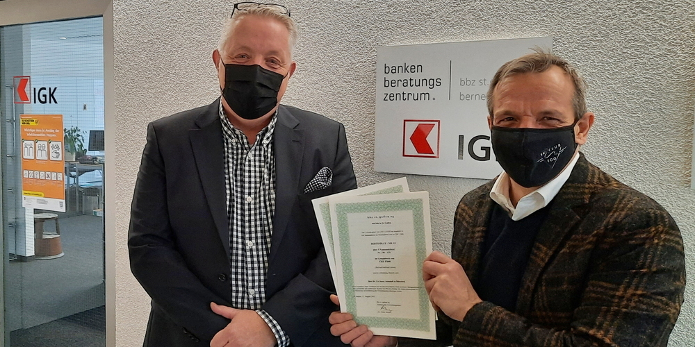 Alexander Facchinetti (rechts) mit BBZ-CEO Urs F. Basler