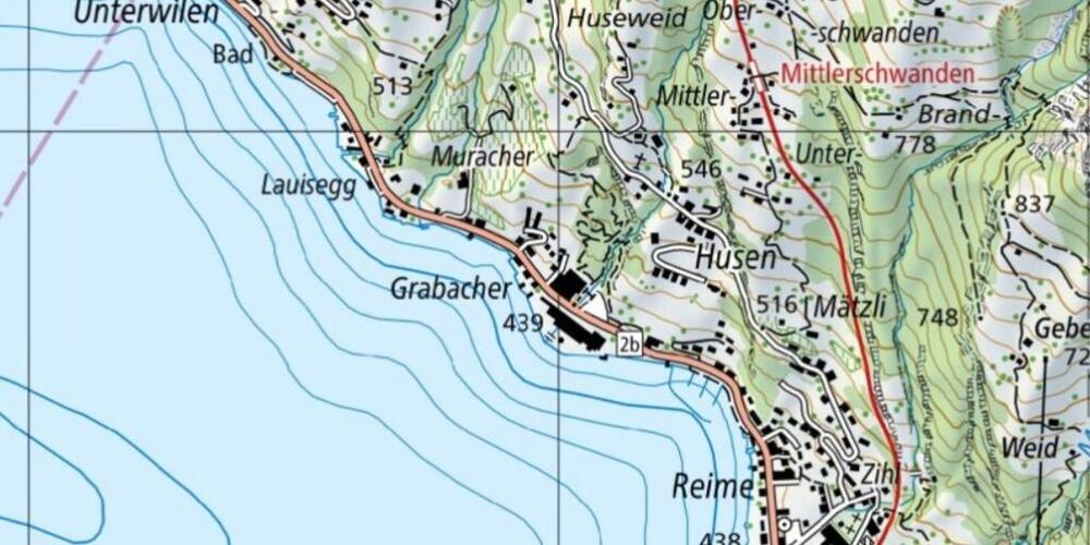 Das Gebiet Schwanden liegt nördlich des Dorfes Vitznau an der Rigi.