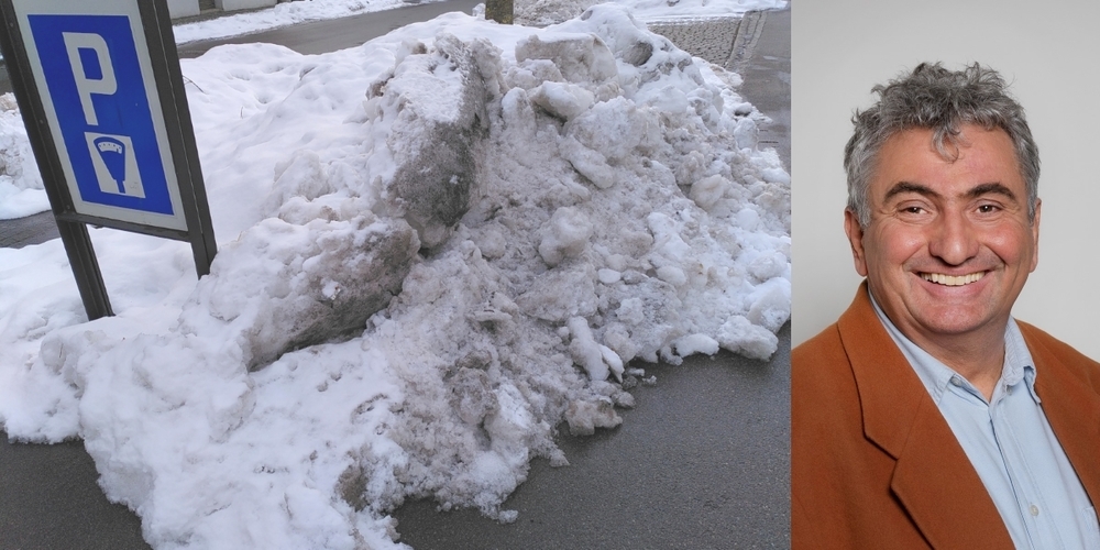 Fraktionspräsident Meinrad Gschwend (r.) will von der Regierung wissen, wo und wieviel Räumschnee in St.Galler Gewässern landete.