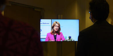 FDP-Präsidentin Petra Gössi an der online übertragenen Parteiversammlung am Samstag.