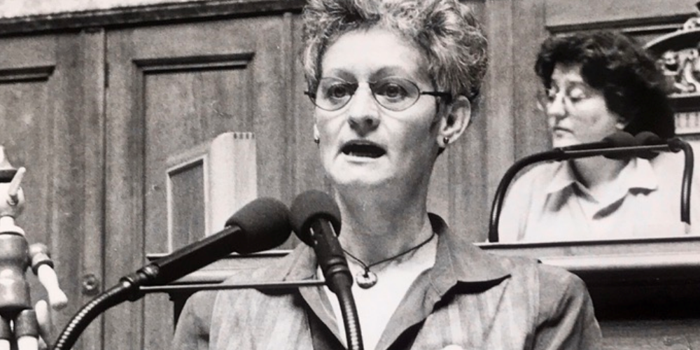 1994: Die Feministin Pia Hollenstein im Nationalrat. (Bild: zVg)