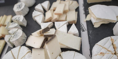 Sowohl die Käse Importe als auch Exporte sind 2020 gestiegen. Im Bild: Diverse Schweizer Käsesorten an einem Käsemarkt. (Symbolbild)